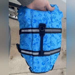 Blue Paw Print Dog Life Vest